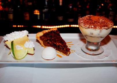 Key Lime Pie, Pecan Pie, Creme Brulee